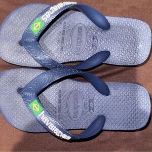 Havaianas Navy Flip Flops with Brazilian Flag